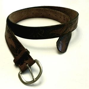 Brown Americana Leather Eagle Belt 42